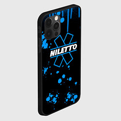 Чехол для iPhone 12 Pro Max Нилето niletto потёки и капли краски, цвет: 3D-черный — фото 2