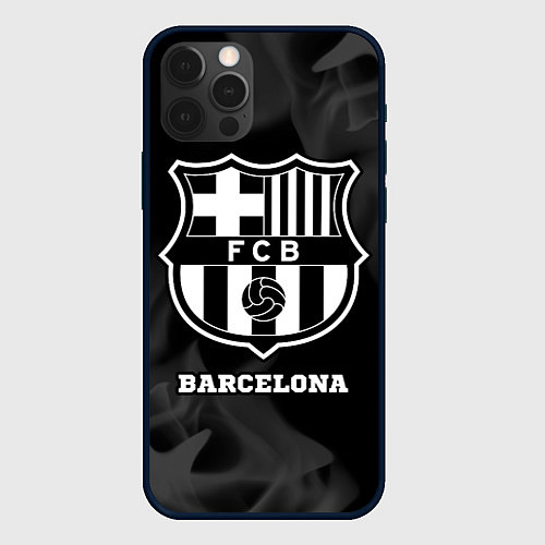 Чехол iPhone 12 Pro Max Barcelona Sport на темном фоне / 3D-Черный – фото 1