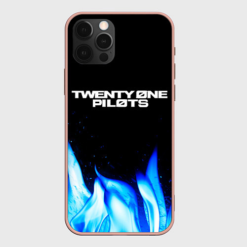 Чехол iPhone 12 Pro Max Twenty One Pilots Blue Fire / 3D-Светло-розовый – фото 1