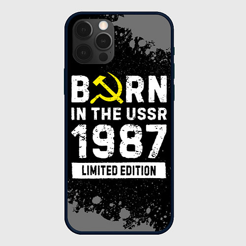 Чехол iPhone 12 Pro Max Born In The USSR 1987 year Limited Edition / 3D-Черный – фото 1