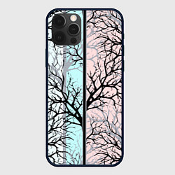 Чехол для iPhone 12 Pro Max Абстрактный узор tree branches, цвет: 3D-черный