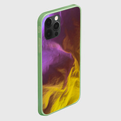 Чехол для iPhone 12 Pro Max Неоновые фонари на шёлковой поверхности - Фиолетов, цвет: 3D-салатовый — фото 2