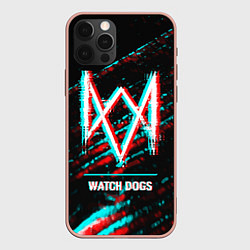 Чехол iPhone 12 Pro Max Watch Dogs в стиле Glitch Баги Графики на темном ф