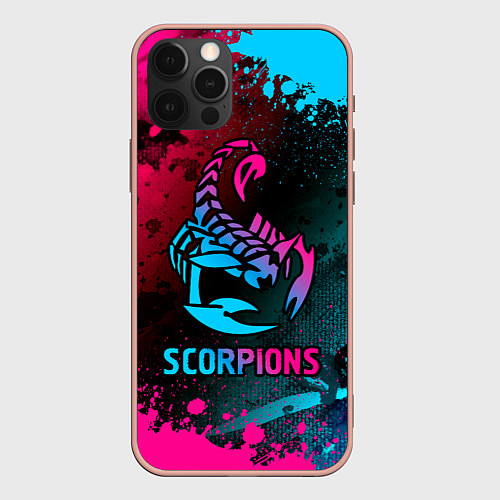 Чехол iPhone 12 Pro Max Scorpions Neon Gradient / 3D-Светло-розовый – фото 1