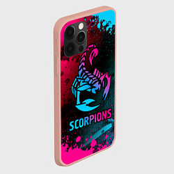 Чехол для iPhone 12 Pro Max Scorpions Neon Gradient, цвет: 3D-светло-розовый — фото 2