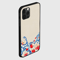 Чехол для iPhone 12 Pro Max Японский орнамент волн, цвет: 3D-черный — фото 2