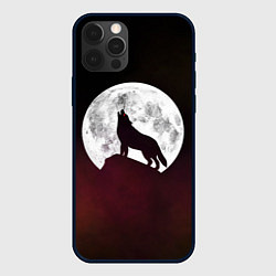 Чехол для iPhone 12 Pro Max Волк и луна Wolf and moon, цвет: 3D-черный