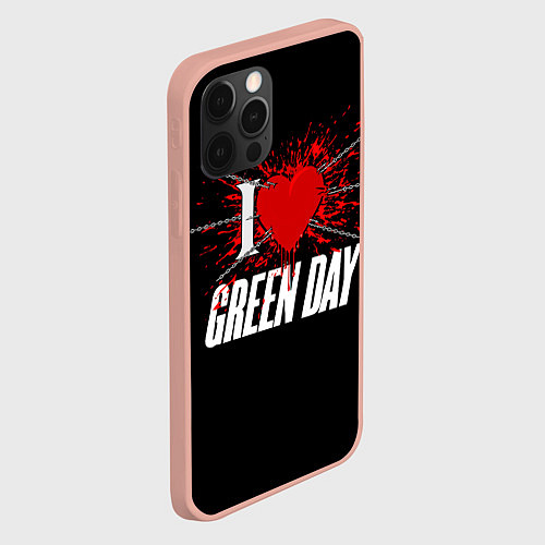 Чехол iPhone 12 Pro Max Green Day Сердце / 3D-Светло-розовый – фото 2