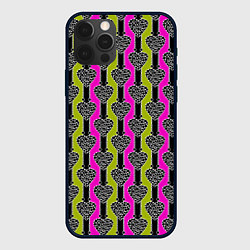 Чехол iPhone 12 Pro Max Striped multicolored pattern Сердце