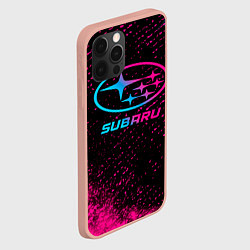 Чехол для iPhone 12 Pro Max Subaru Neon Gradient FS, цвет: 3D-светло-розовый — фото 2