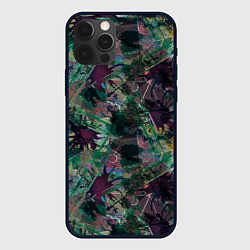 Чехол для iPhone 12 Pro Max Абстрактный гранжевый принт с кляксами и штрихами, цвет: 3D-черный