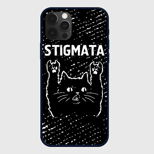 Чехол iPhone 12 Pro Max Группа Stigmata и Рок Кот / 3D-Черный – фото 1