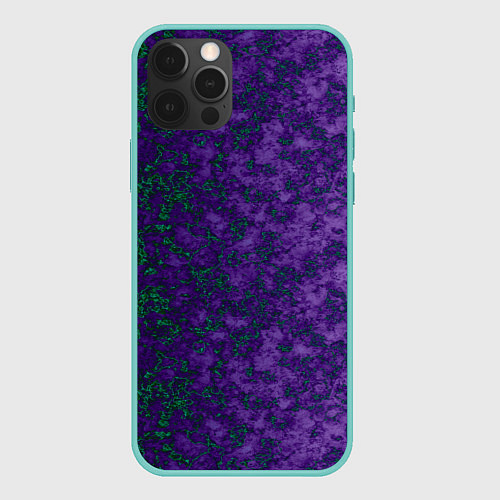 Чехол iPhone 12 Pro Max Marble texture purple green color / 3D-Мятный – фото 1