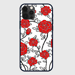 Чехол для iPhone 12 Pro Max BEAUTIFUL RED ROSES, цвет: 3D-черный