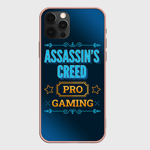 Чехол iPhone 12 Pro Max Игра Assassins Creed: PRO Gaming / 3D-Светло-розовый – фото 1