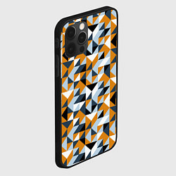 Чехол для iPhone 12 Pro Max Полигональный геометрический узор, цвет: 3D-черный — фото 2