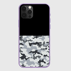 Чехол iPhone 12 Pro Max Полукамуфляж Тёмно-Серый
