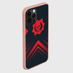 Чехол для iPhone 12 Pro Max Красный Символ Gears of War на темном фоне со стре, цвет: 3D-светло-розовый — фото 2