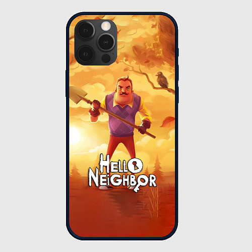 Чехол iPhone 12 Pro Max Hello Neighbor Привет сосед Сосед с лопатой / 3D-Черный – фото 1