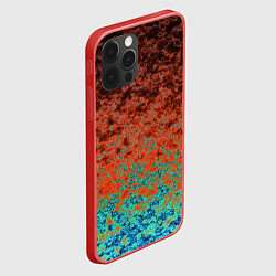 Чехол для iPhone 12 Pro Max Turquoise brown abstract marble pattern, цвет: 3D-красный — фото 2