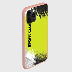 Чехол для iPhone 12 Pro Max Sports club gray green pattern, цвет: 3D-светло-розовый — фото 2