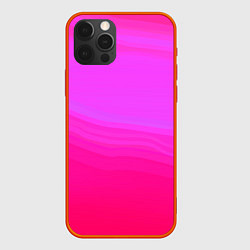 Чехол iPhone 12 Pro Max Neon pink bright abstract background