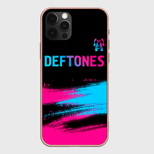 Чехол iPhone 12 Pro Max Deftones Neon Gradient / 3D-Светло-розовый – фото 1