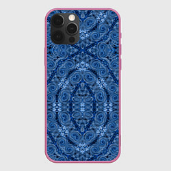 Чехол iPhone 12 Pro Max Gray blue ethnic arabic ornament