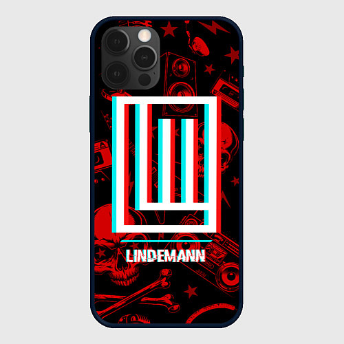 Чехол iPhone 12 Pro Max Lindemann Rock Glitch / 3D-Черный – фото 1