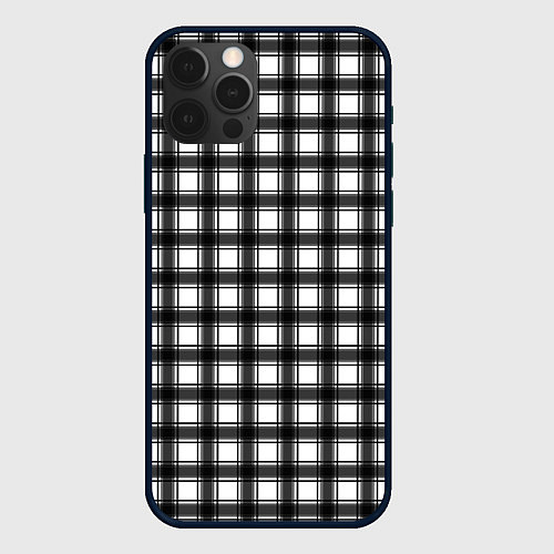 Чехол iPhone 12 Pro Max Black and white trendy checkered pattern / 3D-Черный – фото 1