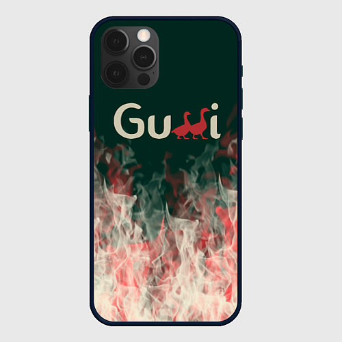 Чехол iPhone 12 Pro Max Gucci - огонь / 3D-Черный – фото 1