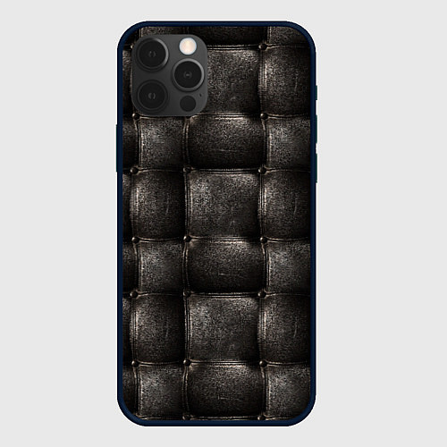 Чехол iPhone 12 Pro Max Стёганая кожа / 3D-Черный – фото 1