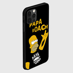 Чехол для iPhone 12 Pro Max Papa Roach, Гомер Симпсон, цвет: 3D-черный — фото 2