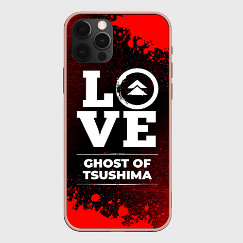 Чехол iPhone 12 Pro Max Ghost of Tsushima Love Классика / 3D-Светло-розовый – фото 1