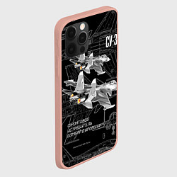 Чехол для iPhone 12 Pro Max Фронтовой истребитель-бомбардировщик Су-34, цвет: 3D-светло-розовый — фото 2