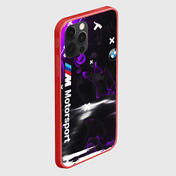 Чехол для iPhone 12 Pro Max BMW : ФИОЛЕТОВЫЙ ГЛИТЧ, цвет: 3D-красный — фото 2