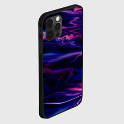 Чехол для iPhone 12 Pro Max Фиолетово-розовый абстрактный узор, цвет: 3D-черный — фото 2