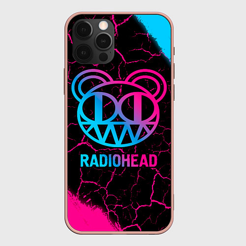 Чехол iPhone 12 Pro Max Radiohead - neon gradient / 3D-Светло-розовый – фото 1