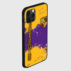 Чехол для iPhone 12 Pro Max PORSCHE- LAKERS COLORS, цвет: 3D-черный — фото 2