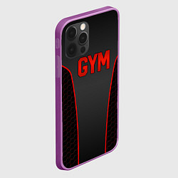 Чехол для iPhone 12 Pro Max GYM - Красные соты, цвет: 3D-сиреневый — фото 2