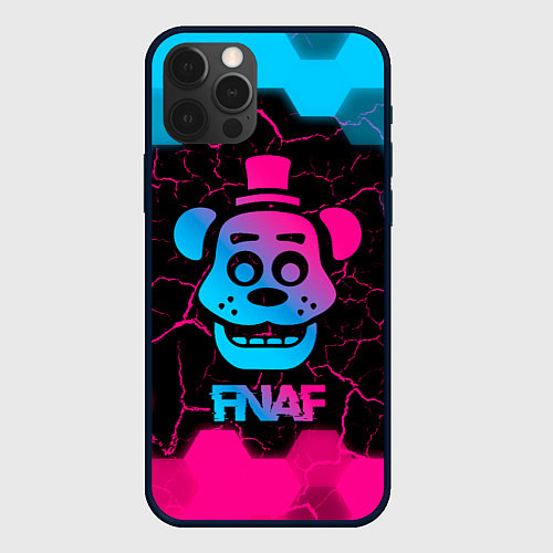 Чехол iPhone 12 Pro Max FNAF мишка - neon gradient / 3D-Черный – фото 1