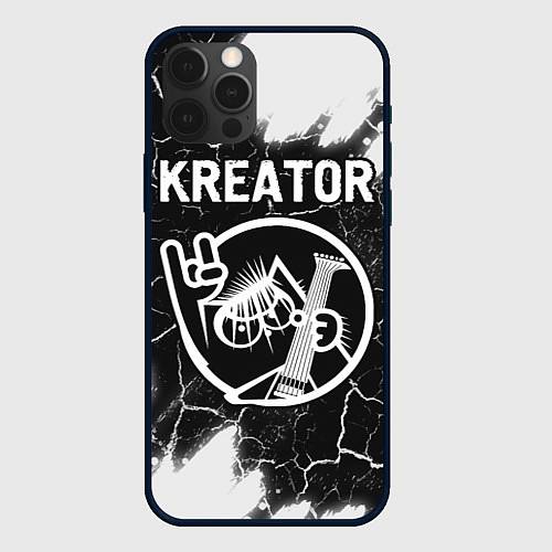 Чехол iPhone 12 Pro Max Kreator кот - краска / 3D-Черный – фото 1