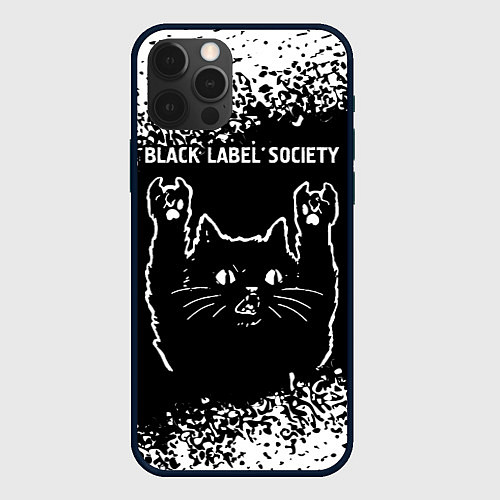 Чехол iPhone 12 Pro Max Группа Black Label Society и рок кот / 3D-Черный – фото 1