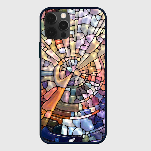 Чехол iPhone 12 Pro Max Объёмный витраж / 3D-Черный – фото 1