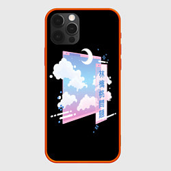 Чехол для iPhone 12 Pro Max Информационное облако, цвет: 3D-красный