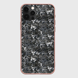 Чехол iPhone 12 Pro Max Темно серый графитовый с текстурой камня
