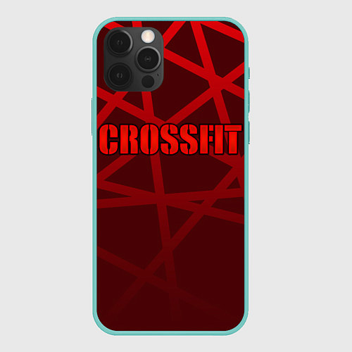 Чехол iPhone 12 Pro Max CROSSFIT - КРАСНЫЕ ЛИНИИ / 3D-Мятный – фото 1