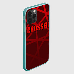 Чехол для iPhone 12 Pro Max CROSSFIT - КРАСНЫЕ ЛИНИИ, цвет: 3D-мятный — фото 2