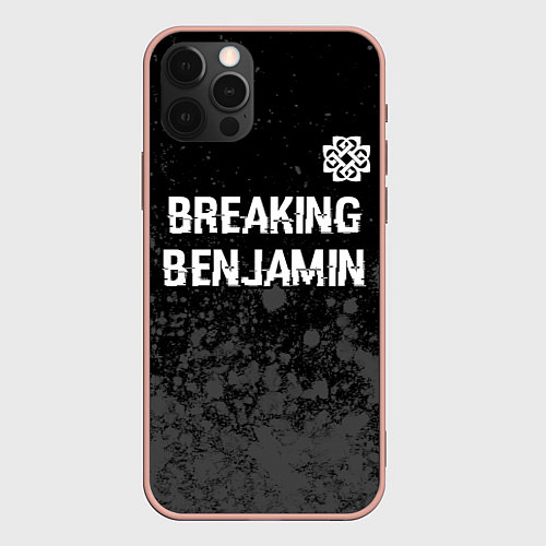 Чехол iPhone 12 Pro Max Breaking Benjamin glitch на темном фоне: символ св / 3D-Светло-розовый – фото 1