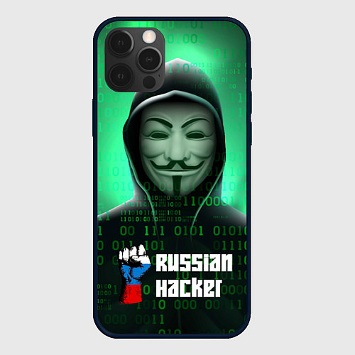 Чехол iPhone 12 Pro Max Russian hacker green / 3D-Черный – фото 1